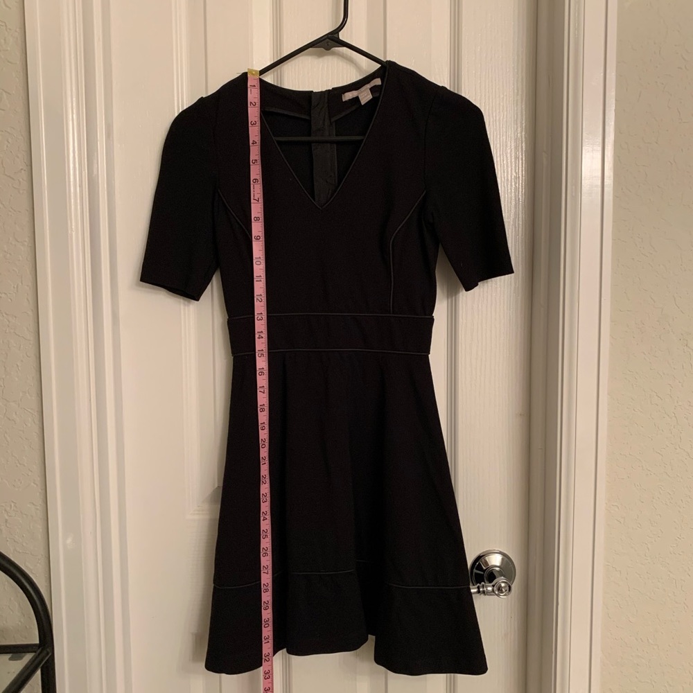 Piped Black Dress